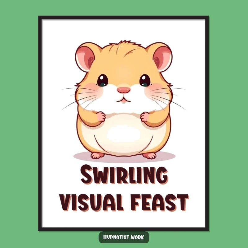 Funny Hamster Swirl Pattern Digital Art: Mesmerizing Spin for Instant Wall Decor