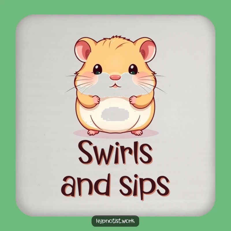Funny Hamster Swirl Pattern Coaster: Mesmerizing Spin Protection for Your Surfaces