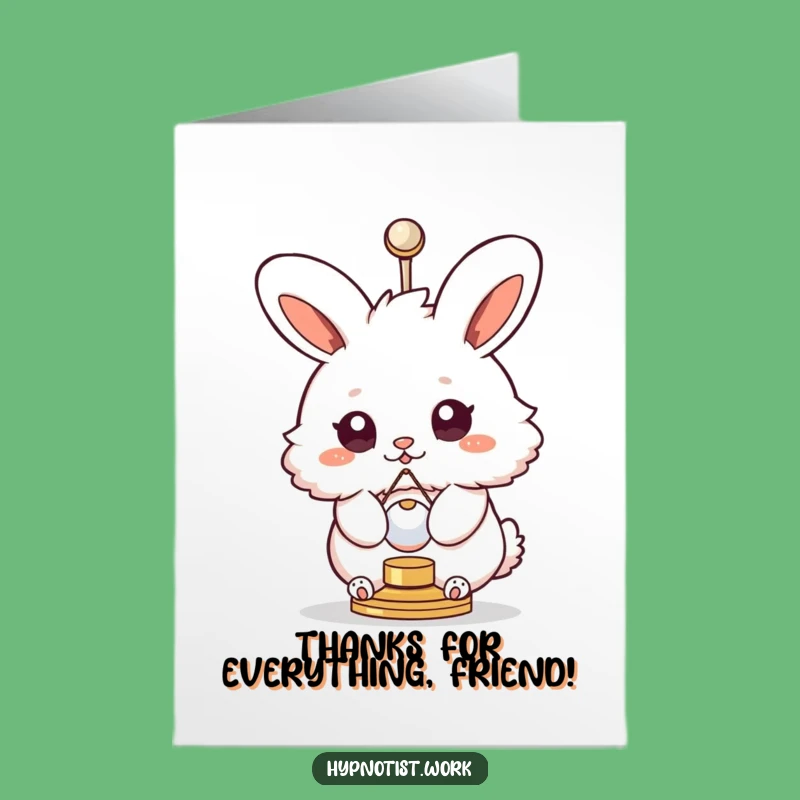 Free Printable Swirly Bunny Thank You Card - Humorous Downloadable Gift of Thanks